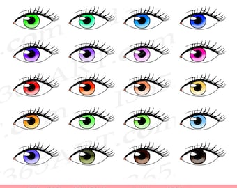 Buy 3 get 1 free Eyes Clipart, Eyes Clip Art, Vision, Eyelashes, Watching Eyes, Anime Manga Eye, Colorful Eyes, Digital Eyes, PNG Commercial