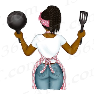Black Woman Cooking Clipart