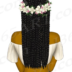 Black Boho Girl Clipart