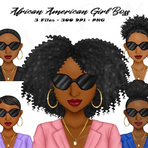 Black Woman Baddie Clipart, Bougie Black Girl Illustration, Girl Boss PNG, Black Women Business, Nubian Queen, Afro Hair, African American