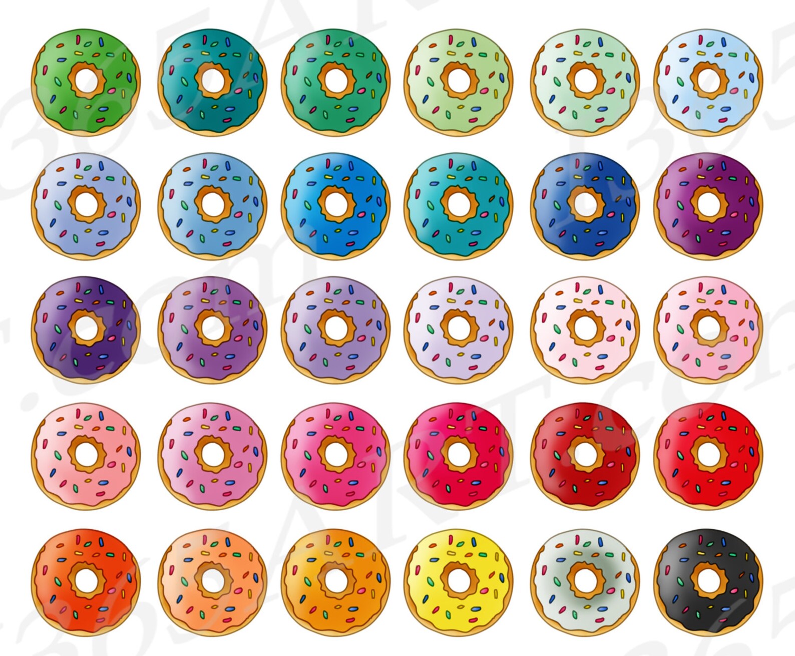 Donut Clipart Donut Clip Art Doughnuts With Sprinkles Donut - Etsy