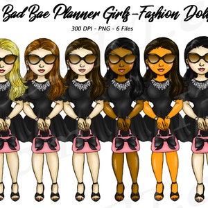 Acheter 3 Get 1 Gratuit Bad Bae Clipart, Street Fashion, Classy, Robe Noire, Fashion Girls Clipart, Curvy, Planner Doll, African American Clipart