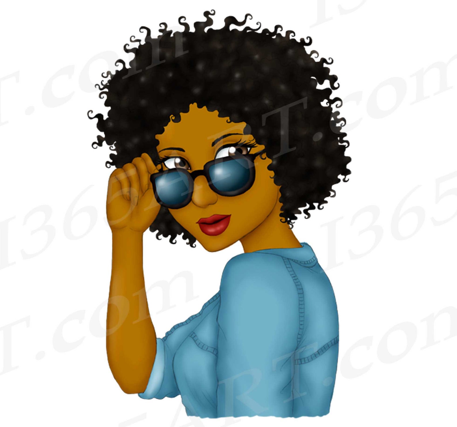 Sunglass Girls Clipart Afro Girl Queen Black Woman Black Etsy