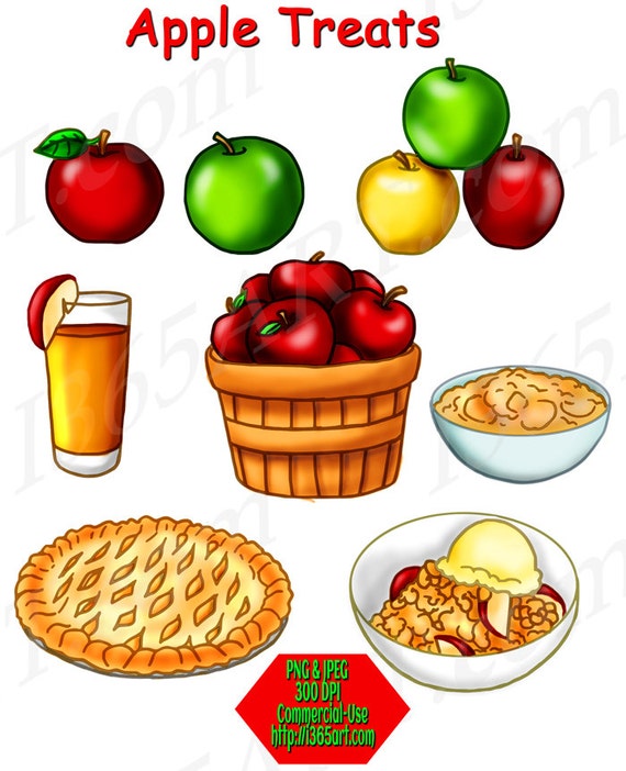 Scrapbooking green Download,Commercial Party PNG /& JPEG 50/% OFF Apple Treats Fruit Clipart Invitations red yellow pie juice