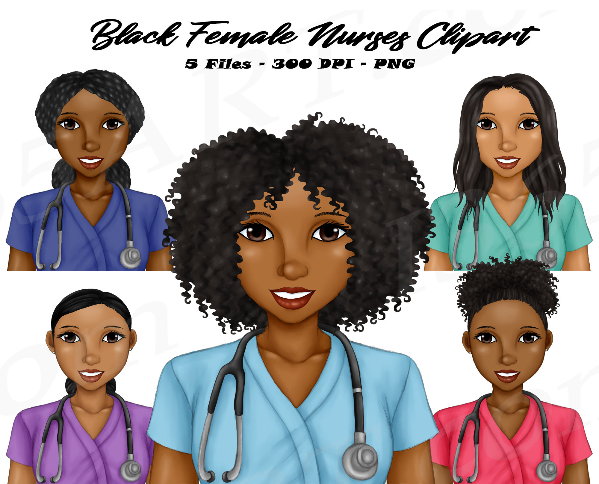 Black Nurse PNG Black Woman Clipart African American Nurses - Etsy