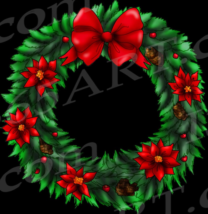 Wreath Clip art Holiday Wreaths Christmas Wreaths | Etsy