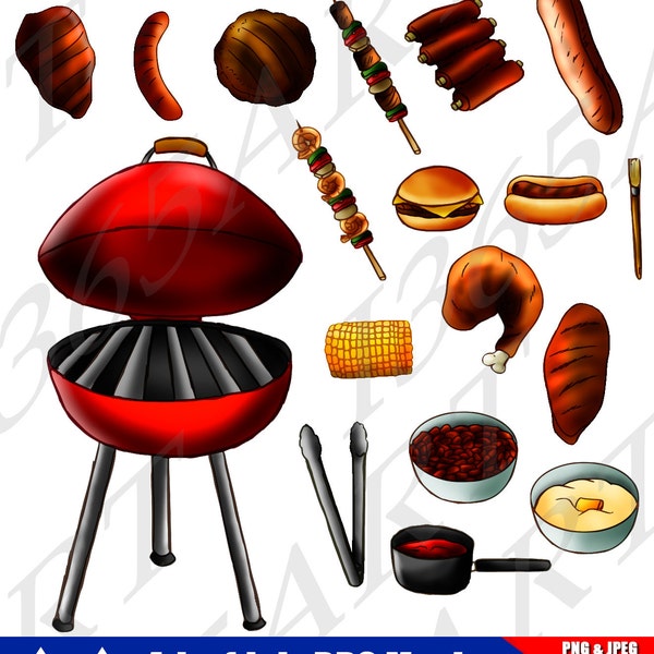 Barbecue Clip Art - Etsy