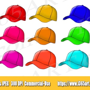 Baseball Hat Clipart, Hat Clipart, Hat Clip Art, Baseball Cap Clipart, Scrapbooking, Hand Drawn, Digital Hat, Uitnodigingen, Download