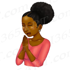 Black Woman Praying Clipart