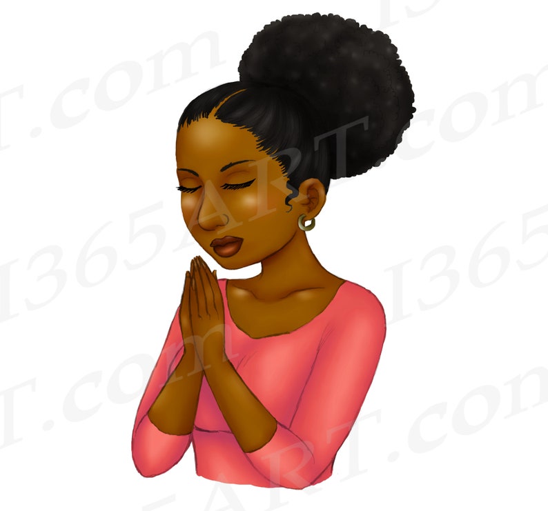 Black Woman Praying Clipart