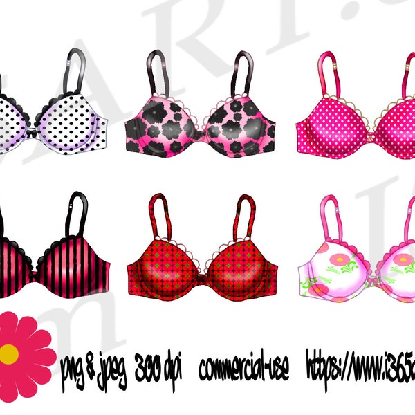 Acheter 3 Get 1 Lingerie Gratuite Bra Clipart Set, Soutiens-gorge, Bra Clip Art, Sous-vêtements Party, Fashion, Party Invitation, Scrapbooking, PNG JPEG Télécharger