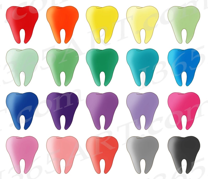 Buy 3 Get 1 Free Tooth Clipart, Teeth Clip art, Dental Clipart, Dentist Appointment, Colorful Teeth Reminder, Planner Icons, PNG, Commercial image 2