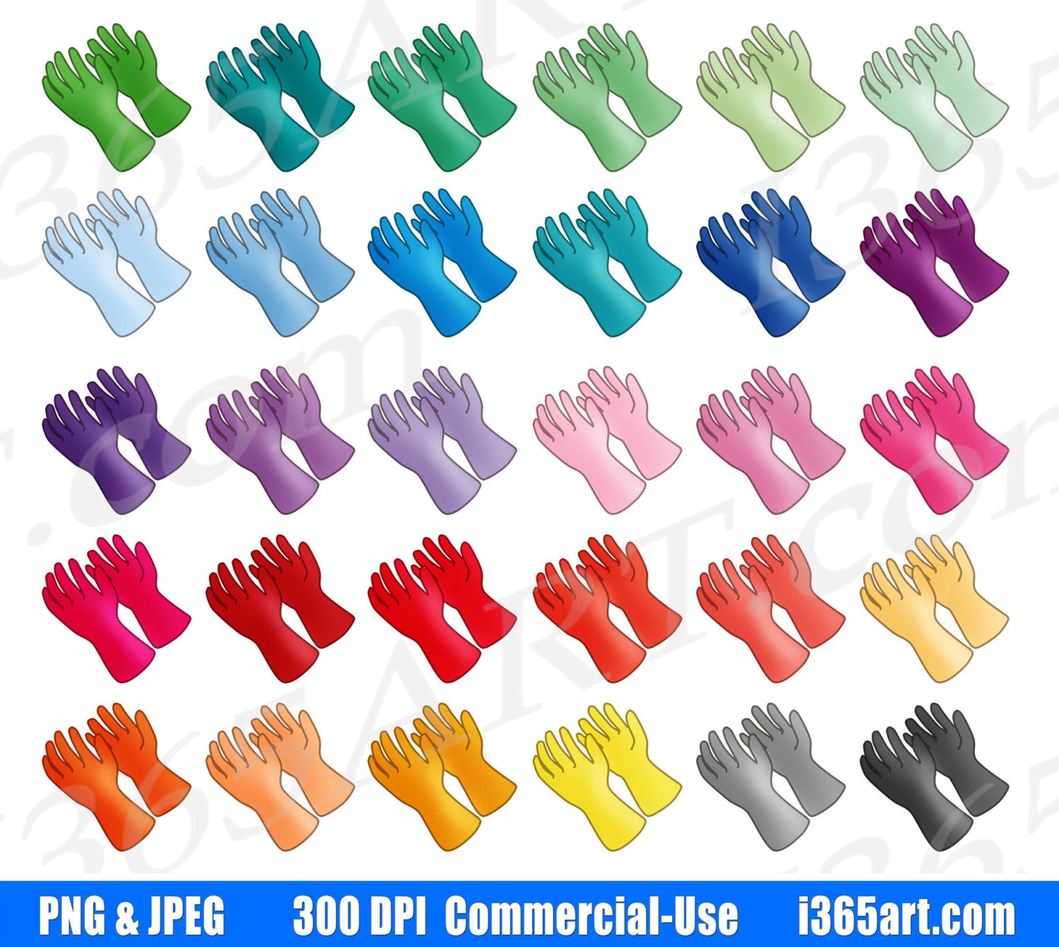 Buy 3 Get 1 Free Rubber Gloves Clipart Cleaning Gloves Clip Etsy