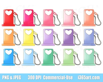 Buy 3 get 1 free Gas Pump Clipart, Fuel Icon Clip art, Gas Station, Hearts, Cute Gasoline, Refill, Planner, Reminder, Petrol, PNG Commercial