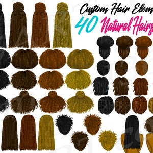 Custom hairstyles clipart, Hairstyle Clipart, Natural Hairstyles, Black Hairstyles, African American Hairstyles, Box Braids, Locs, Afro Hair