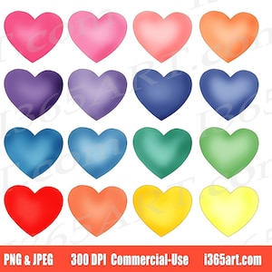 Pastel Hearts clipart, heart clip art, heart graphics, planner stickers, PNG hearts, digital hearts, love, pastel clipart
