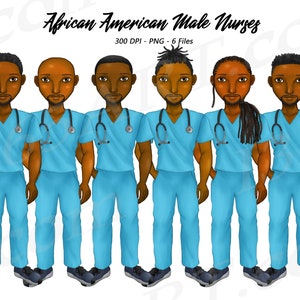 Black Man nurse clipart, Man Clipart, Nurse Clipart, Male Nurse Clipart, Doctor, African American, MD Clipart, Black Men PNG, Nurse Life