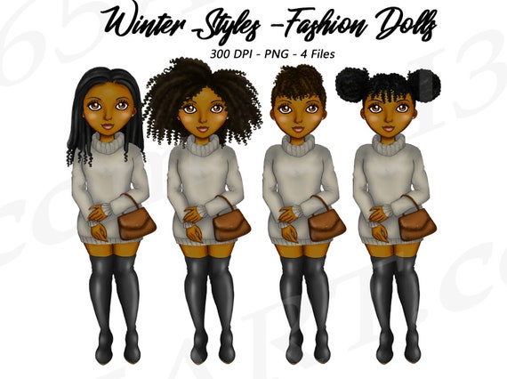 50% OFF Natural Hair Clipart, Black Girls, Winter Fashion, Fashion Girls, Curvy Girl, Fashion Clipart, Planner, Cute Girls, African American Il_570xn