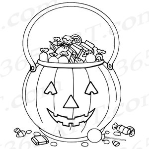 Buy 3 Get 1 Free Halloween Clipart, Trick Or Treat Clipart, Trick Or Treat Bag, Halloween Digital Stamp, Halloween Coloring Page, PNG image 2
