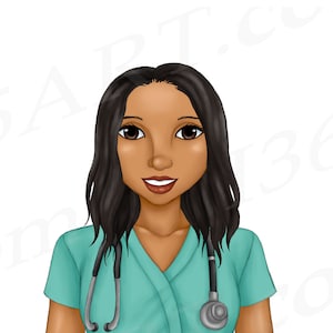Nurse Clipart, Black Nurse Clip Art, Female Doctor, African American