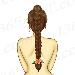 Spring hairstyles clipart, Custom Spring Hairstyles, Hairstyle Clipart, Flower Hairstyles, Women, April Fashion, DIY, Planner, Illustrations image 4