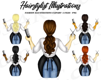 Ilustraciones de peluquería, imágenes prediseñadas de salones de belleza (PNG)