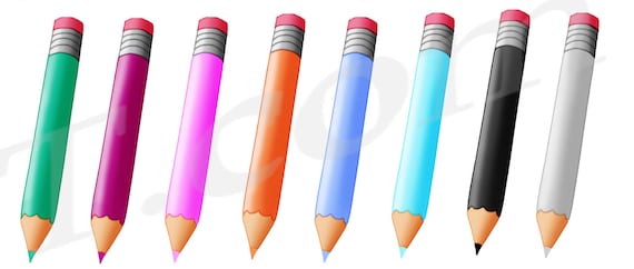 Matite colorate in stile arcobaleno, colori: immagine vettoriale
