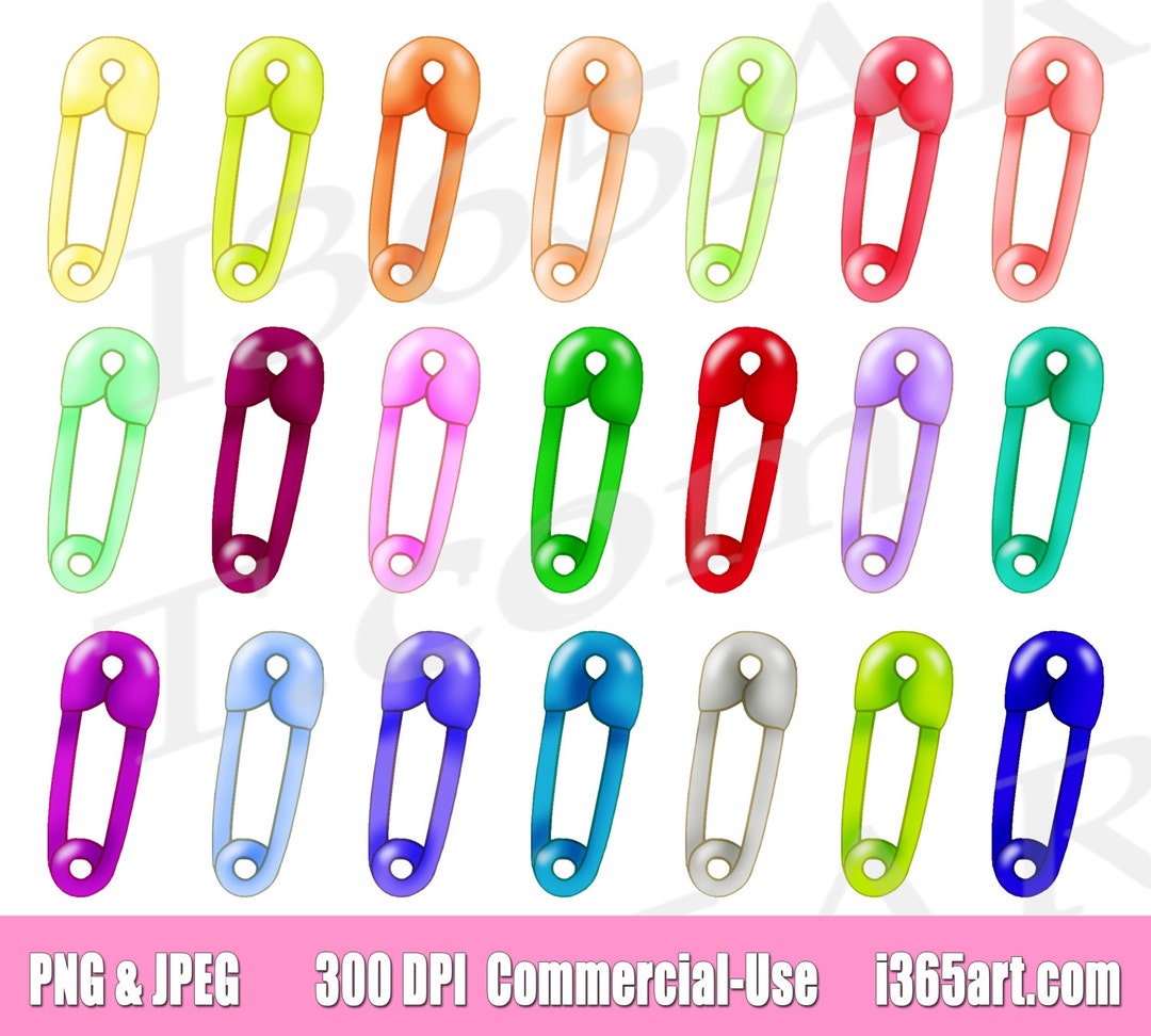 Buy 3 Get 1 Free Rainbow Safety Pins Clipart Clip Art, Baby Safety Pins