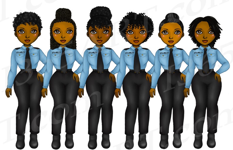 Security Guard Clipart Black Woman PNG Occupation Police - Etsy