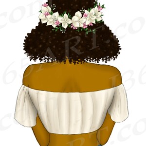 Black Boho Girl Clipart