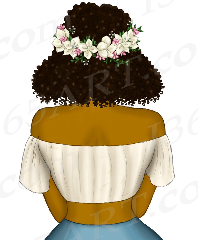 Black Boho Girl Clipart
