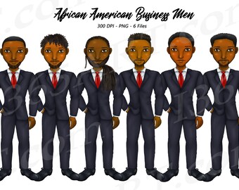 Black Man Suit Clipart, Business Men Illustrations (PNG)