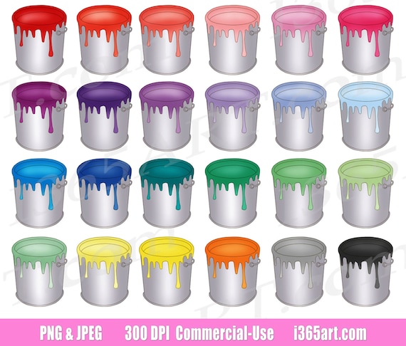 Buy 3 Get 1 Free Colorful Paint Bucket Clipart, Paint Bucket Clip Art,  Painting, DIY Projects, Planner Icons, Painter Graphics, PNG 