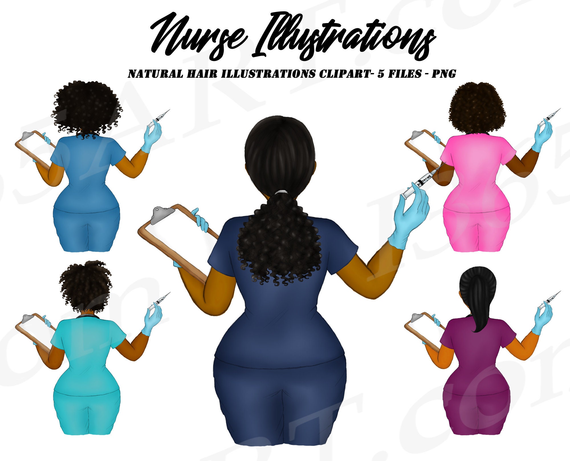 Nurse Clipart Black Nurse Clipart RN Clipart Black Woman - Etsy