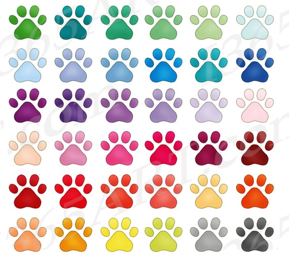 Paw Print Clipart, Dog Paws Clip Art, Pet Paw Prints, Pet Loves,  Printables, Planner Sticker Icons, PNG Graphics, Commercial