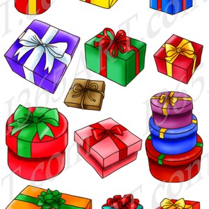 Gift Boxes Clipart, Merry Christmas Clipart, Scrapbooking, DIY, Party Invitations, Presents, Birthday, Gifts clipart, Graphics, PNG
