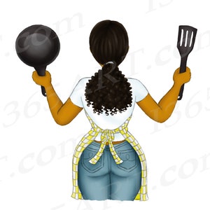 Black Woman Cooking Clipart