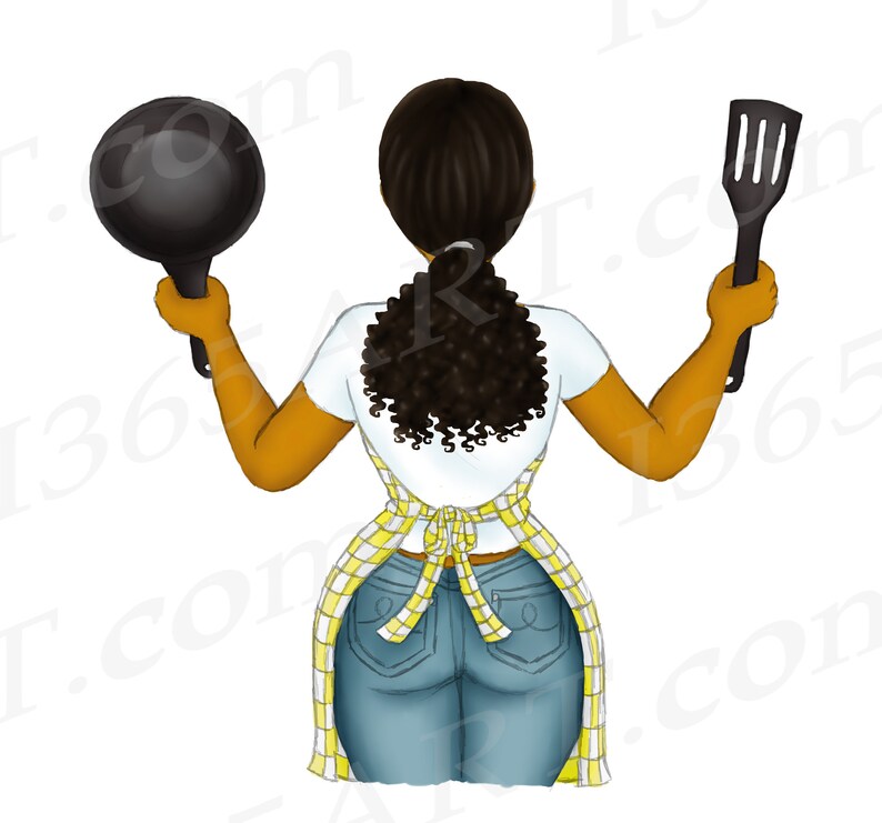 Black Woman Cooking Clipart