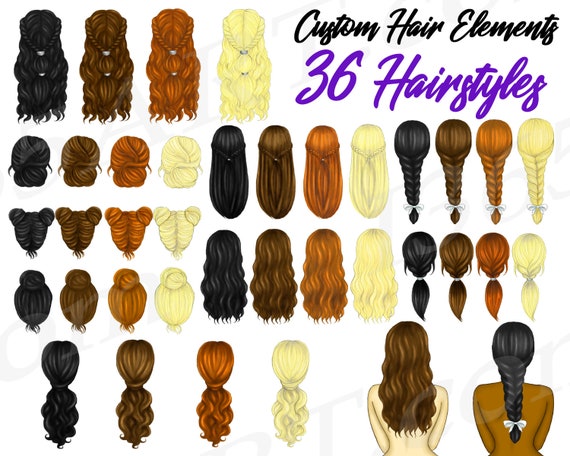 Custom Hairstyles Clipart Hairstyle Clipart Elegant Hairstyles Long Hair Short Hair Diy Custom Girls Planner Fashion Illustrations By I 365 Art Catch My Party