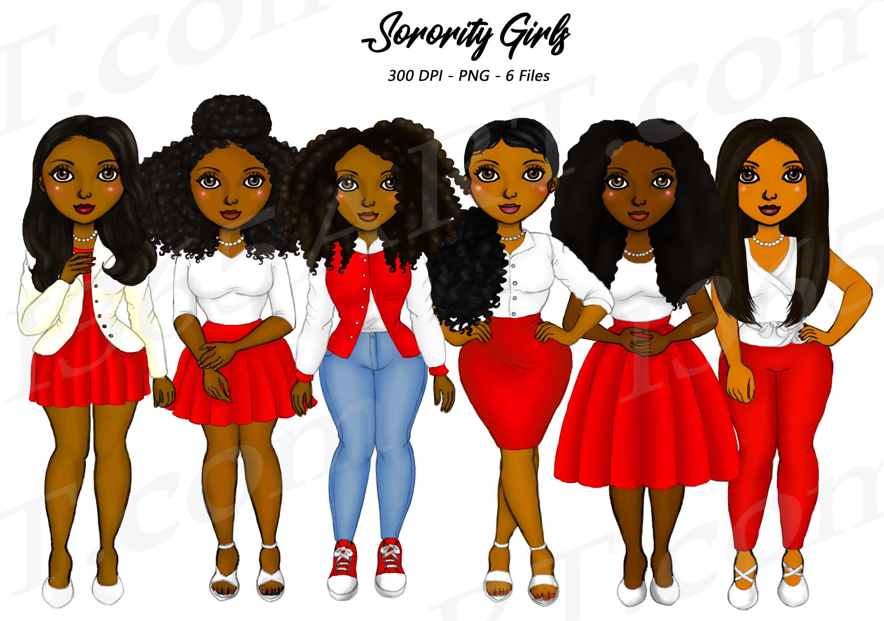 Sorority Clipart Natural Hair Black Girl Black Women
