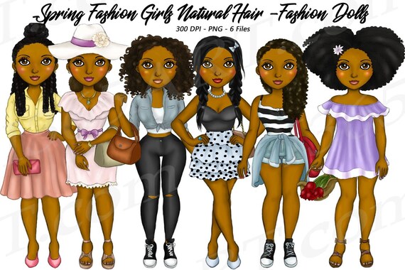 50% OFF Spring Fashion Girls, Planner Clipart, Natural Hair, Spring, Black Girls, African American, Fashion Girl Clipart, Curvy, Cute Girls Il_570xn