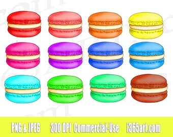 Clipart di macaron colorati, grafica di dolci (download PNG JPEG)