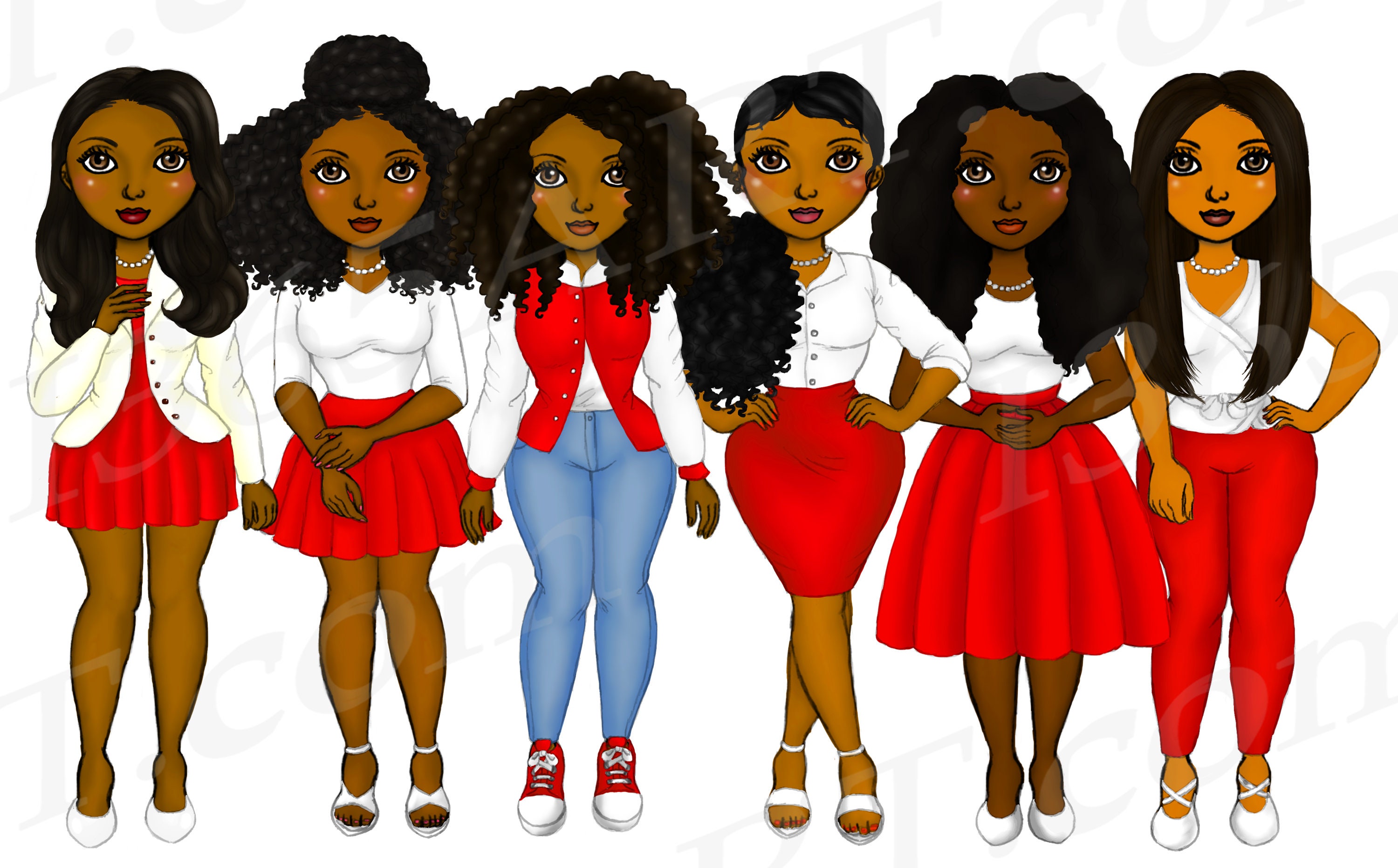 Sorority Clipart Natural Hair Black Girl Black Women Etsy