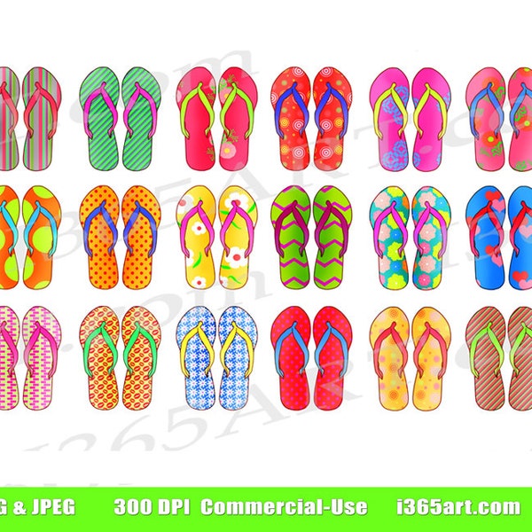 Buy 3 get 1 Free Sandals Clip Art, Flip Flops Clip Art, Summer Sandals, Beach Sandals Clipart, Digital Flip Flops, Scrapbook, Planners, PNG