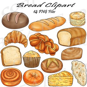 Clipart pane, Clipart panetteria, Cibo PNG JPG, Ciabatta, Illustrazioni pane, Baguette, Challah, Trasparente, Clip Art pane, Uso commerciale