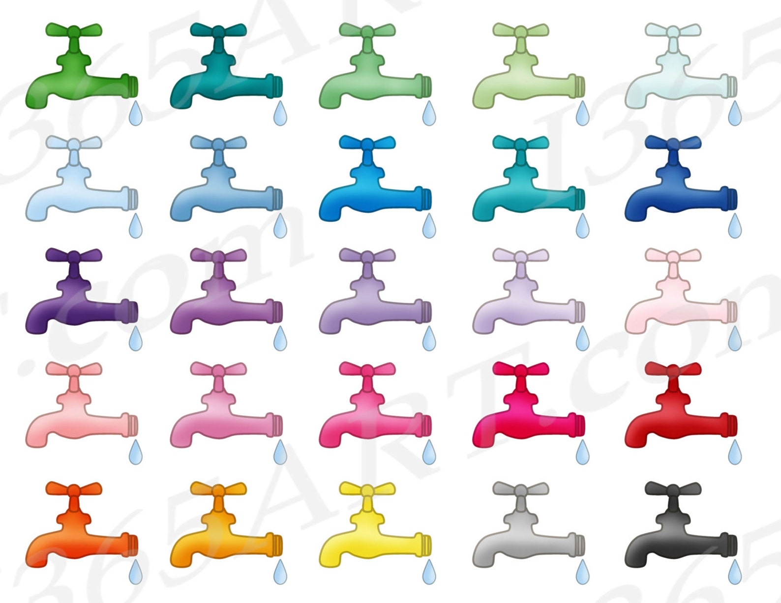 Water Faucet Clipart Kitchen Sink Clip Art Water Spout Etsy
