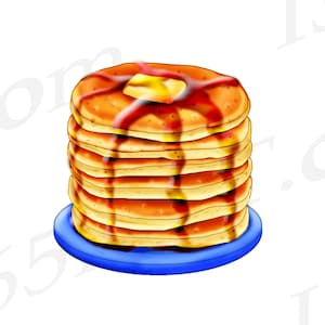Pancakes Clipart, Pancakes Clip art, Breakfast clipart, Digital, Illustration, Scrapbooking, Graphics, Food, Meals, 300 DPI, Download