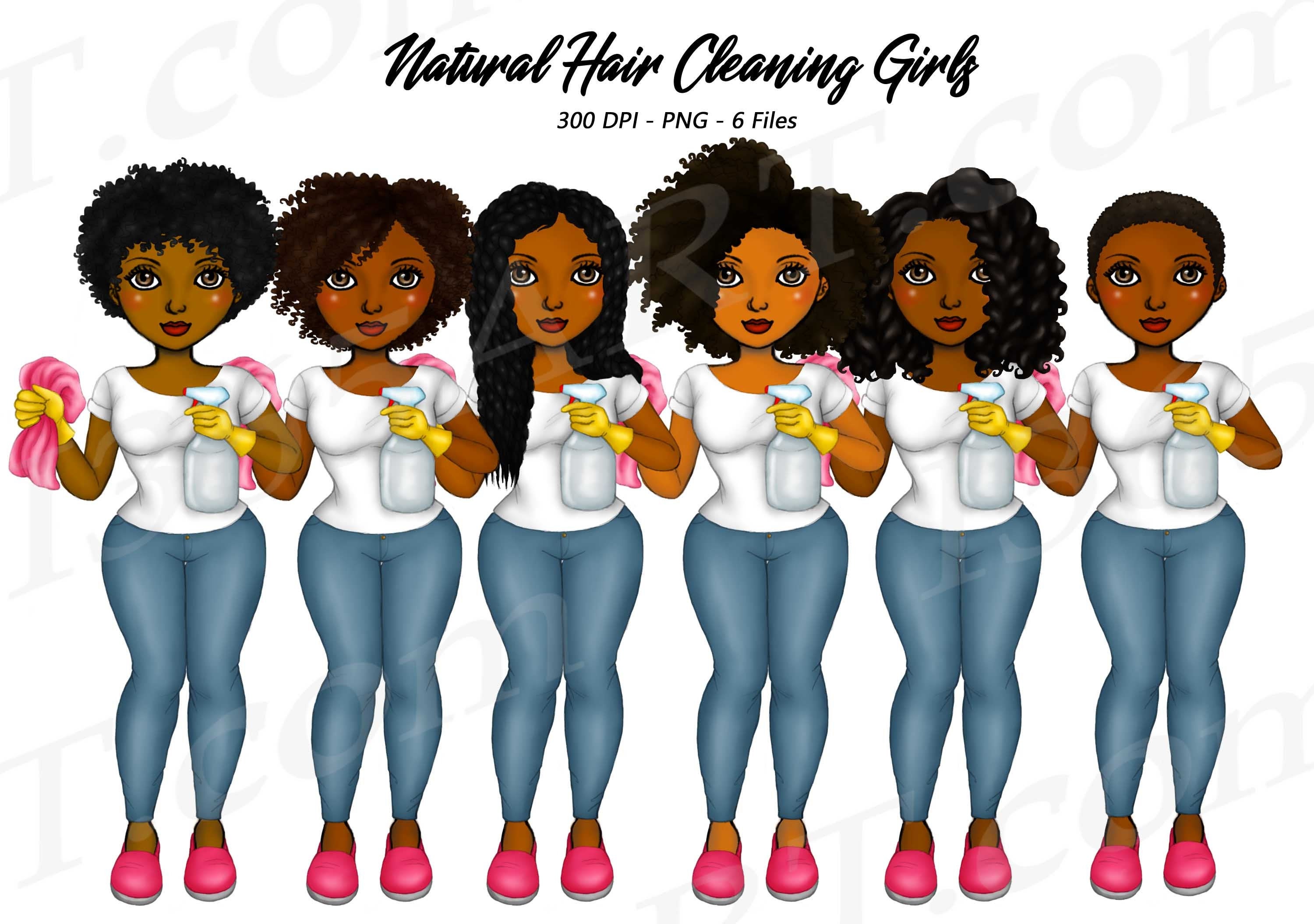 Cleaning Woman Clipart Black Girl Black Woman Natural Hair