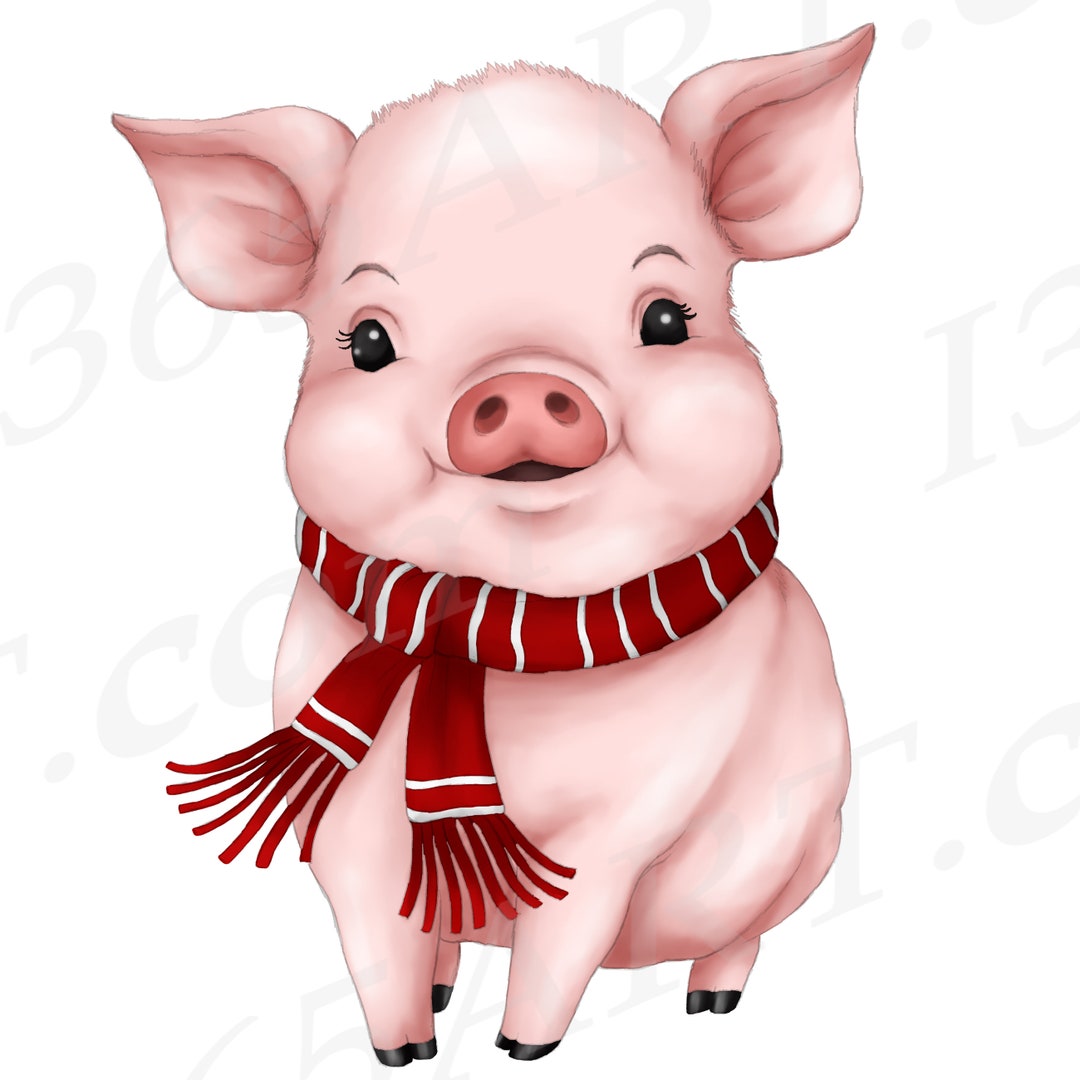 Free christmas pig clip art