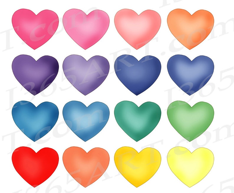 Pastel Hearts clipart